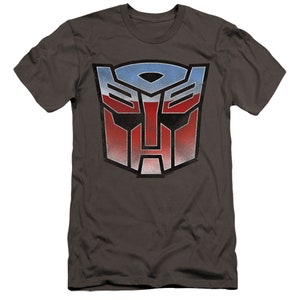 Transformers Blue and Red Autobot Logo Charcoal Shirts image 5