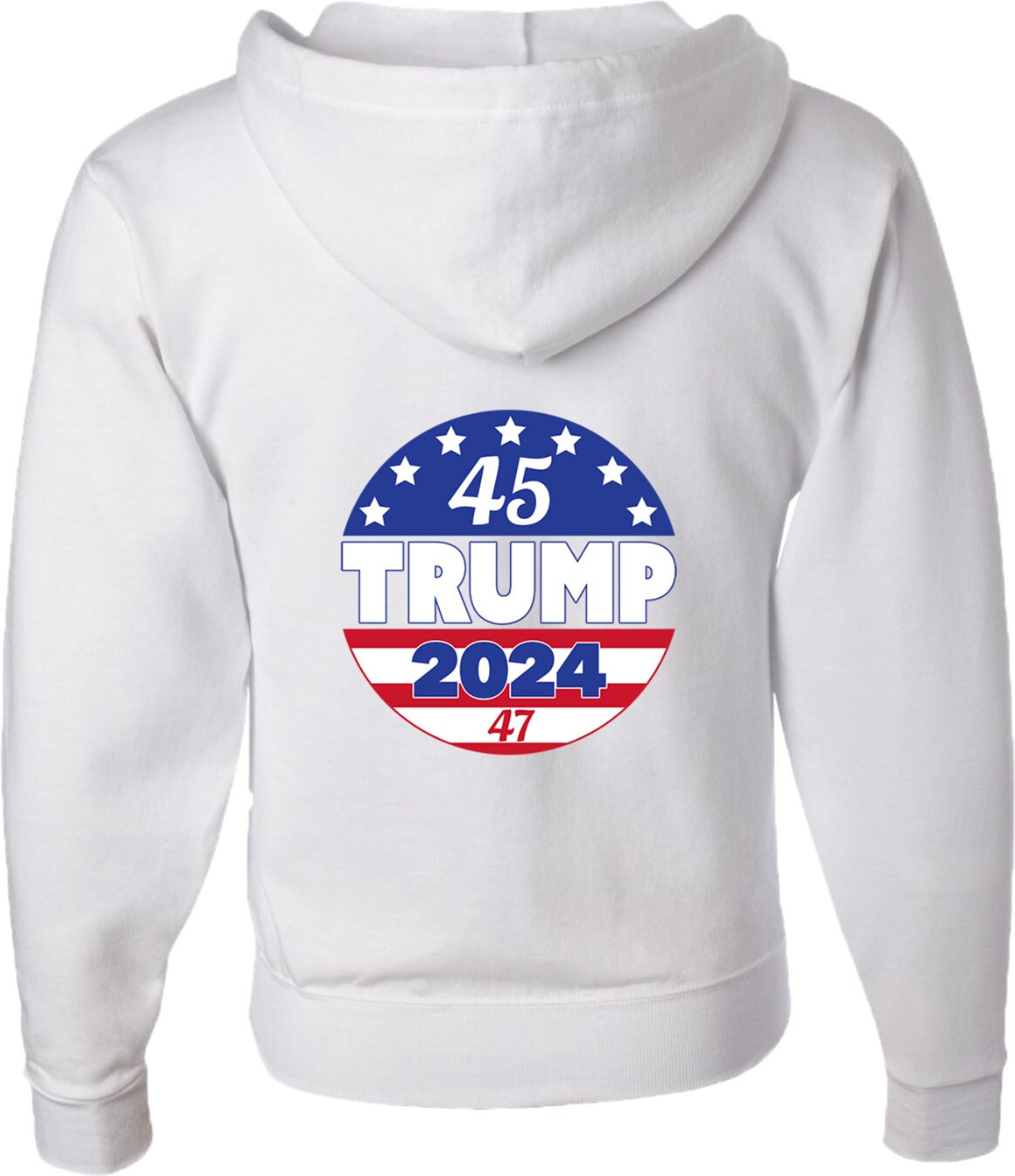 Donald Trump 45 47 Back Print Adult Unisex Full Zip Hoodie