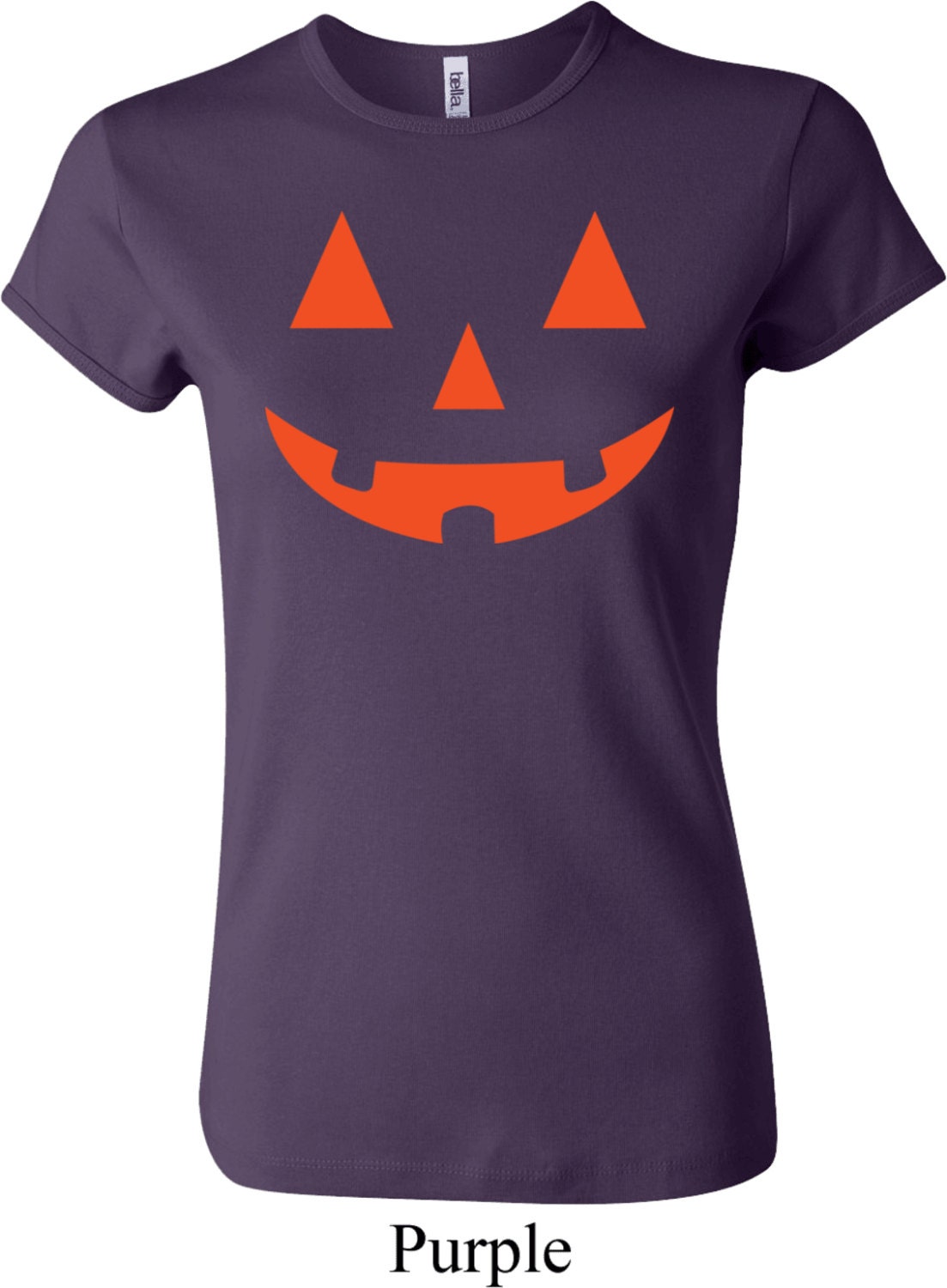 Ladies Halloween Orange Jack O Lantern Crewneck T-Shirt | Etsy