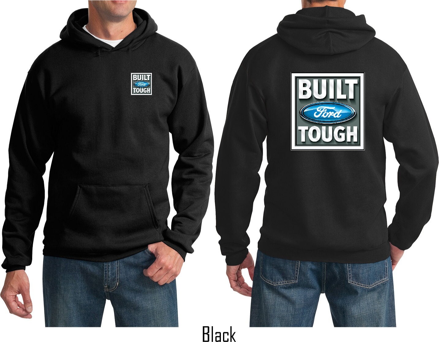 Built Ford Tough Front Back Print Adult Unisex Ford Hoodie 10828HL2 FB PC90H Etsy UK