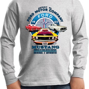 Ford Mustang Vintage Collage Kid's Long Sleeve T-shirt 22548HD2-PC61YLS ...
