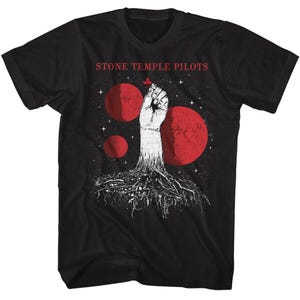 Stone Temple Pilots Black Shirt Planets Design – Officially Licensed Band Tee for Rock Fans