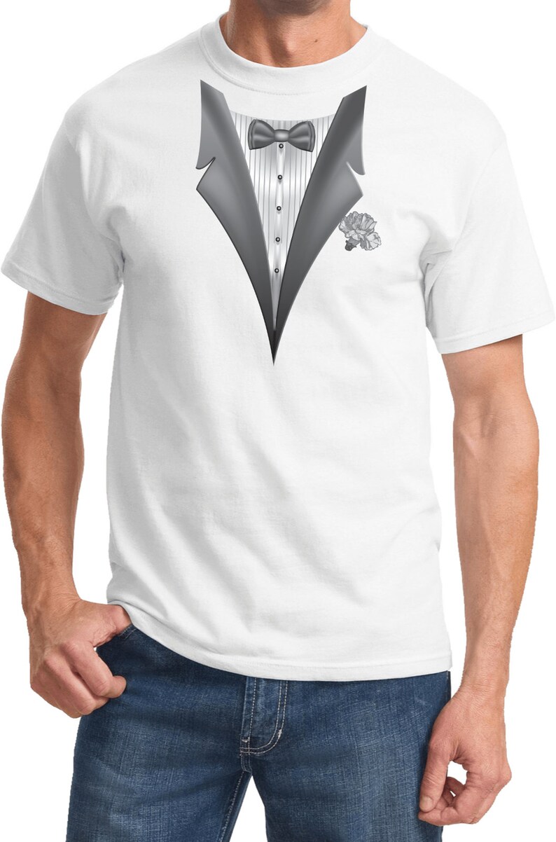 White Flower Tuxedo Tee T-Shirt WHITEFLOWER-PC61