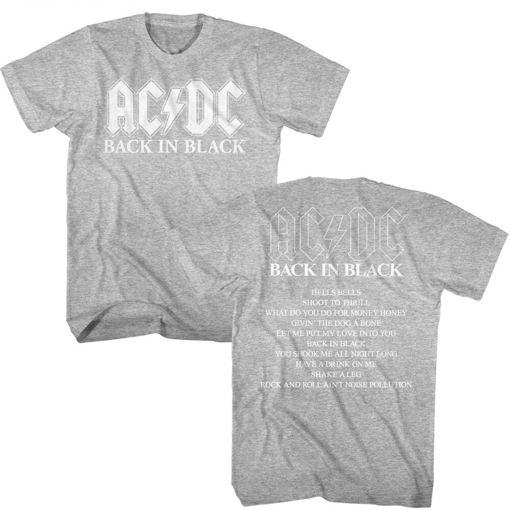 AC/DC Back in Black Album Front & Back Shirts - Etsy