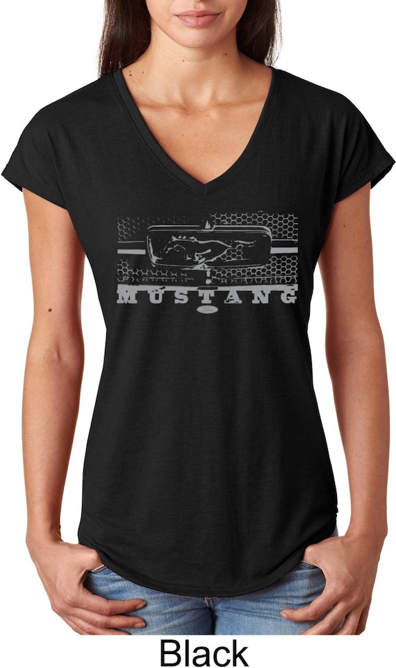 evalueren trommel bon Ford Mustang honingraat Grille dames Tri-Blend V-Neck Tee - Etsy Nederland