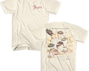Fender 70s Record Poster Natural Front & Back Shirt