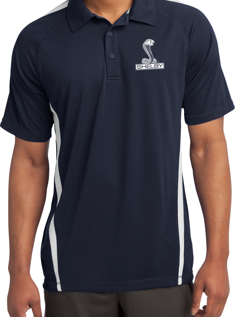 Shelby Cobra Pocket Print Men/'s Ford Micro-Mesh Colorblock Polo Shirt 181478EL9-PP-ST685
