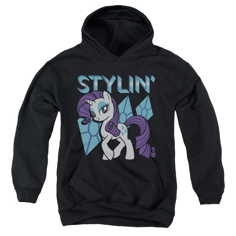 My Little Pony Stylin Kid/'s Black T-Shirts
