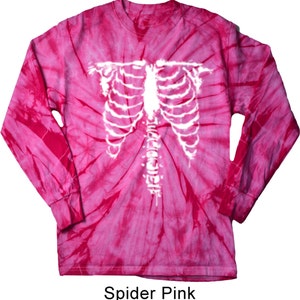 Halloween Skeleton Long Sleeve Tie Dye Tee T-Shirt 17491-2000