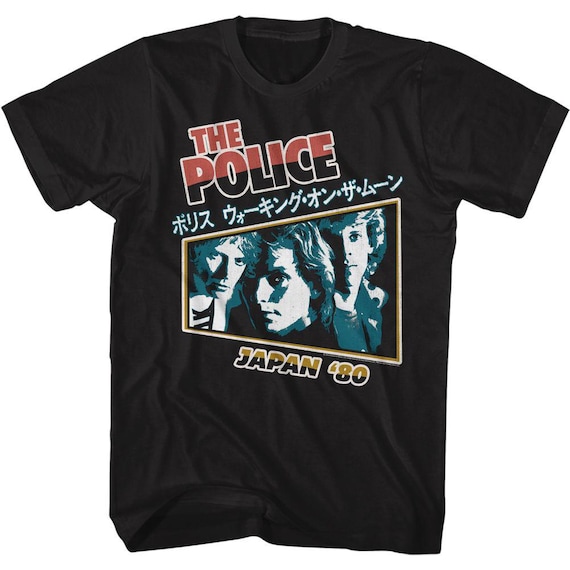 The Police Japan 1980 Tour Shirt | Officially Licensed Black Band