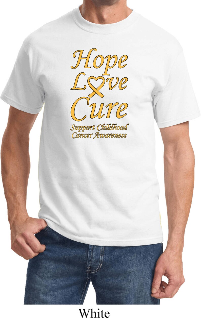 Hope Love Cure Support Childhood Cancer Awareness Tee T-Shirt CH-HLC-PC61 image 8