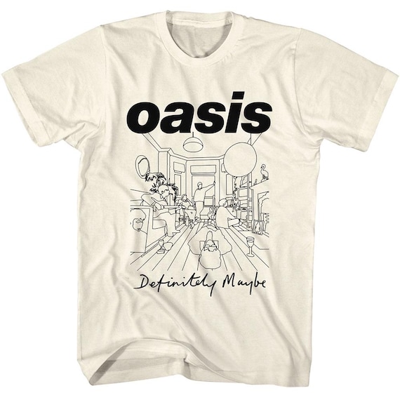 Oasis Definitely Maybe Line Art Room Logo Cream Shirt - Etsy