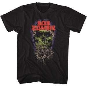 Rob Zombie Black T-Shirt – Officially Licensed Coffin Zombie Tee for Horror Fans, Rock Apparel, Unisex Heavy Cotton Shirt