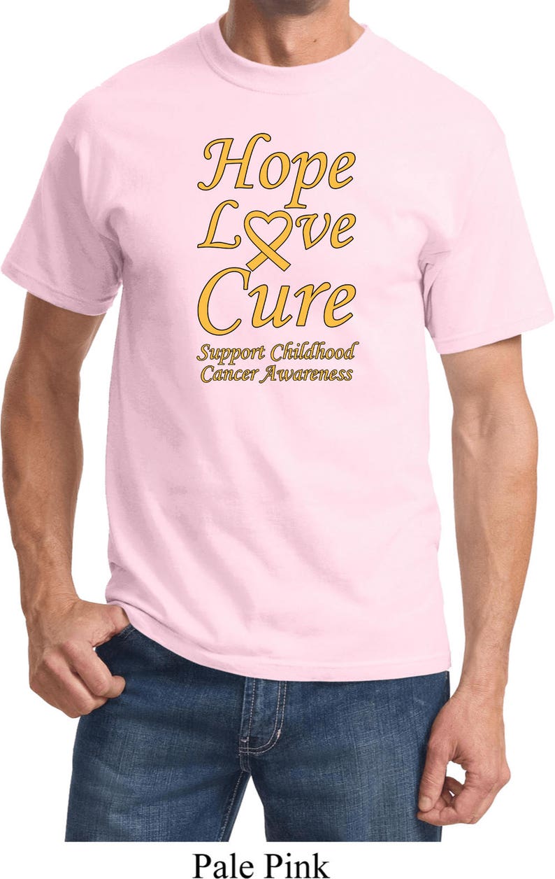 Hope Love Cure Support Childhood Cancer Awareness Tee T-Shirt CH-HLC-PC61 image 4