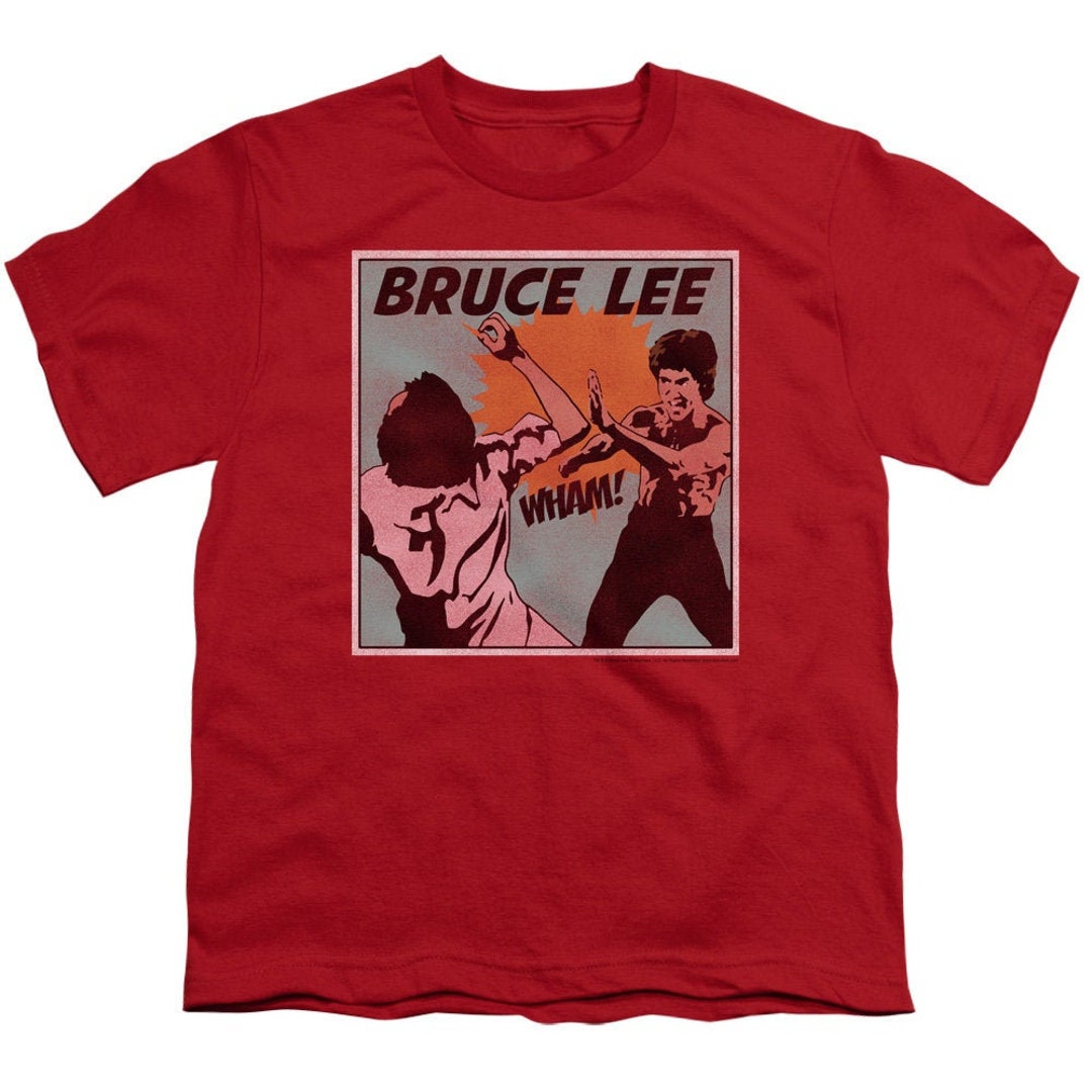 Bruce Lee Comic Panel Kid's Red T-shirts - Etsy