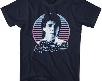 Rick Springfield T-Shirt: Official Vintage Photo Navy Band Tee