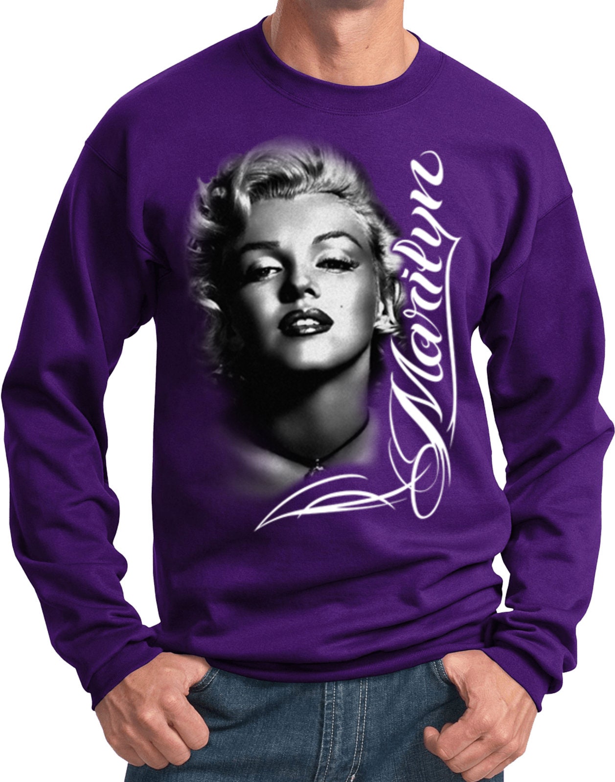 Marilyn Monroe Black and White Sweat Shirt 17542D0-PC90 - Etsy