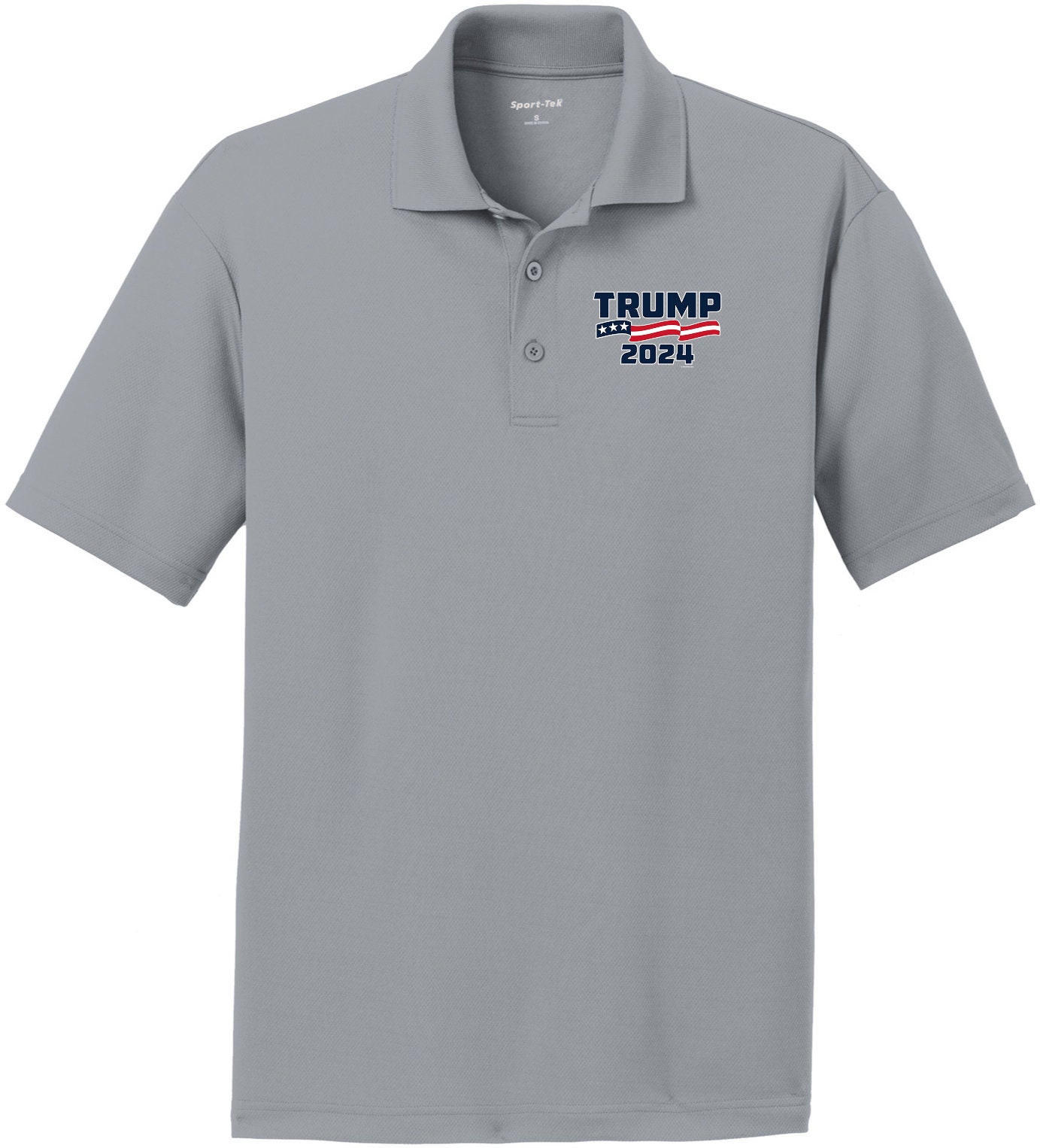 Donald Trump 2024 Chest Print Men's Textured Polo Tee T