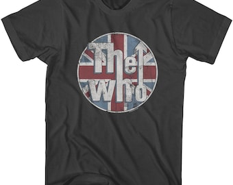 The Who Union Jack Logo Charcoal Grey Shirt