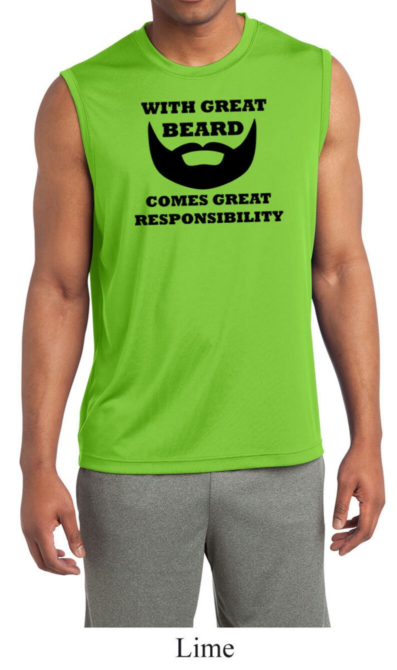T-shirt Humour Barbe XL - "With Great Beard Comes Great Responsibility" Graphique