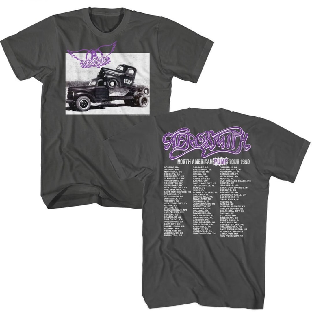 Aerosmith Pump Tour Front & Back Printed Charcoal Grey Shirt - Etsy