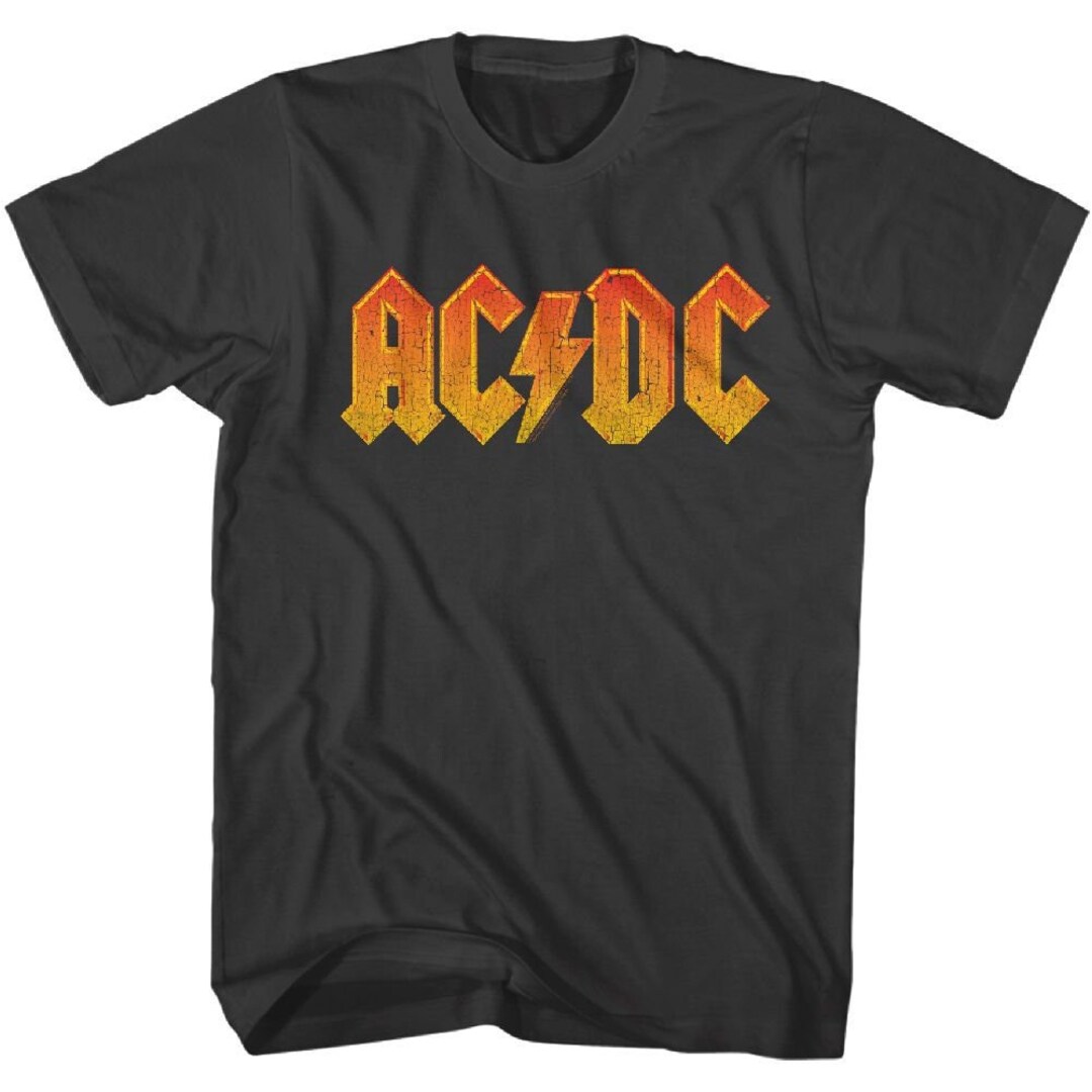 AC/DC Distressed Orange Logo Shirts - Etsy