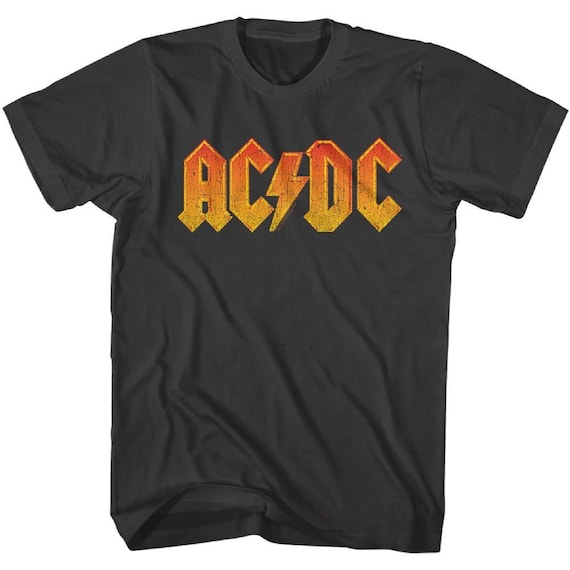 AC/DC Distressed Orange Logo Shirts - Etsy