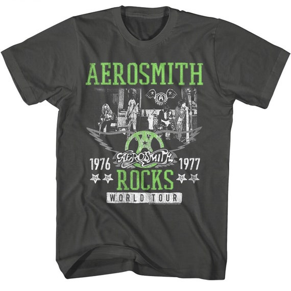 Aerosmith Rocks World Tour Charcoal Grey Shirt - Etsy