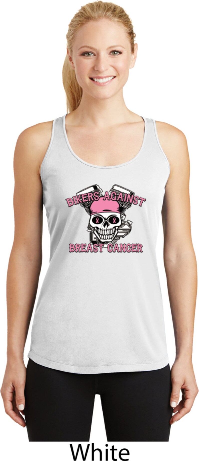 Bikers Against Breast Cancer Ladies Breast Cancer Awareness Dry Wicking Racerback 17858-LST356 image 9