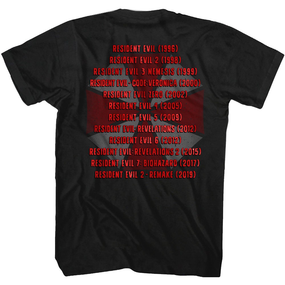 Resident Evil Release Dates Front and Back Black Shirts - Etsy