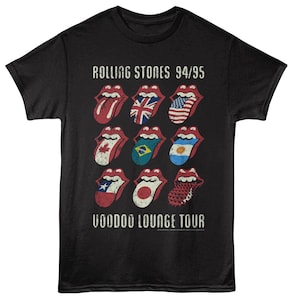 Rolling Stones Voodoo Tongues Shirt – Officially Licensed Black Band Tee, Rock Music Vintage Style T-Shirt, Unisex Fit