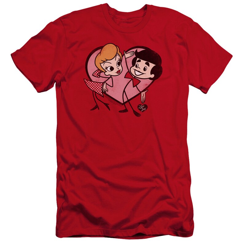 Amo a Lucy Dibujos animados Amor Camisas rojas imagen 3