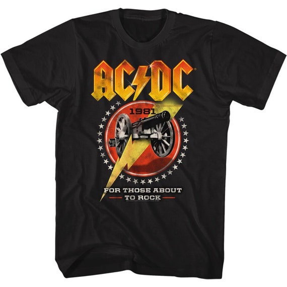 AC/DC for Those About to Rock Cannon Lightning Black Shirts - Etsy