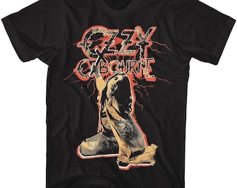 Ozzy Osbourne Red Lightning Logo Black Shirts