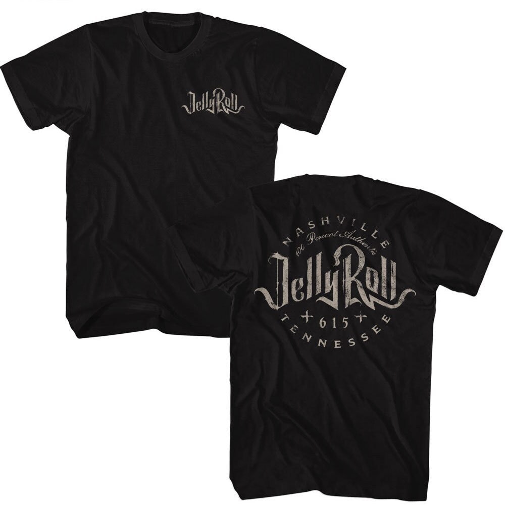 Jelly Roll Nashville Tennessee Front & Back Printed Black Shirts