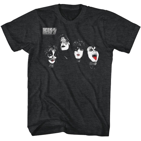 Kiss Heads Logo Heather Black Shirts - Etsy