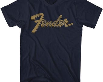 Fender Worn Logo Navy Blue Shirts