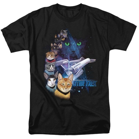 Star Trek Cat Feline Galaxy Black Shirts Etsy Canada