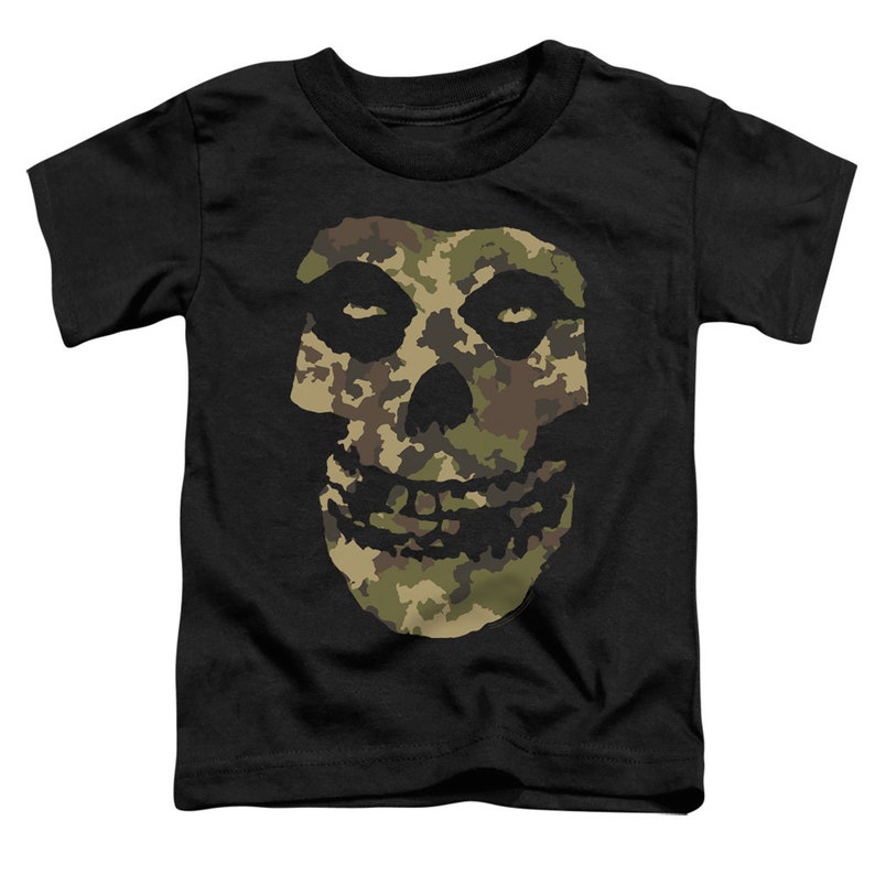 Misfits Camo Skull Kid/'s Black T-Shirts