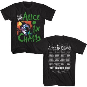 Alice in Chains Facelift Tour Front and Back Black Shirts