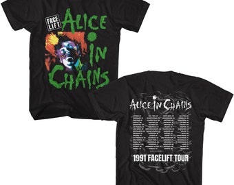 Alice in Chains Facelift Tour Front and Back Black Shirts