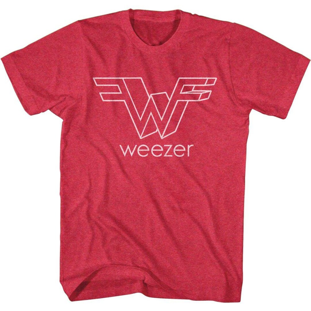 Weezer White Logo Heather Red Shirt - Etsy