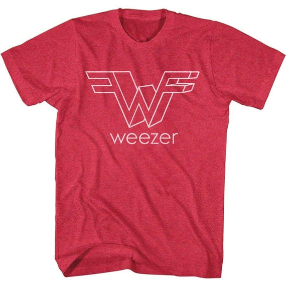 Weezer White Logo Heather Red Shirt - Etsy
