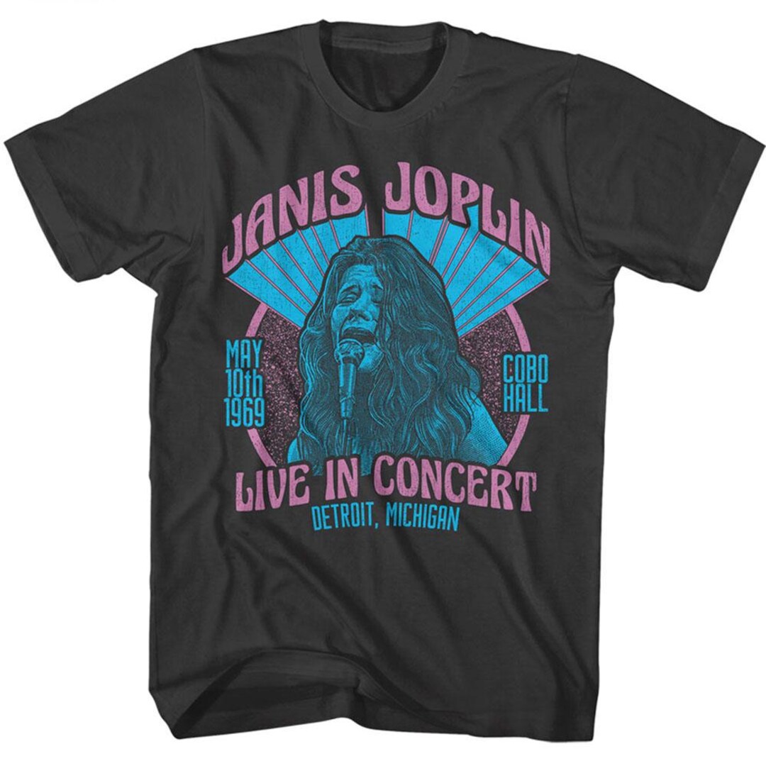 Janis Joplin Cobo Hall Live in Concert Charcoal Grey Shirt - Etsy
