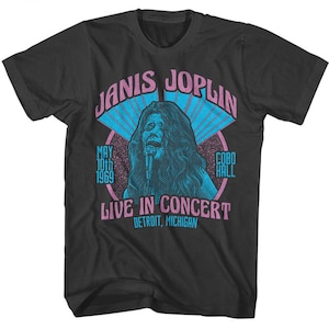 Janis Joplin Cobo Hall Live in Concert Charcoal Grey Shirt