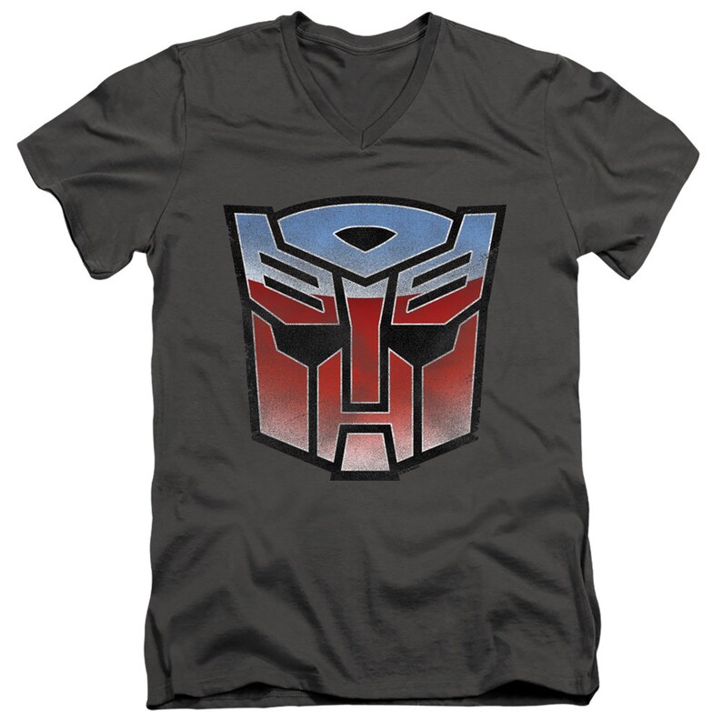 Transformers Blue and Red Autobot Logo Charcoal Shirts image 3
