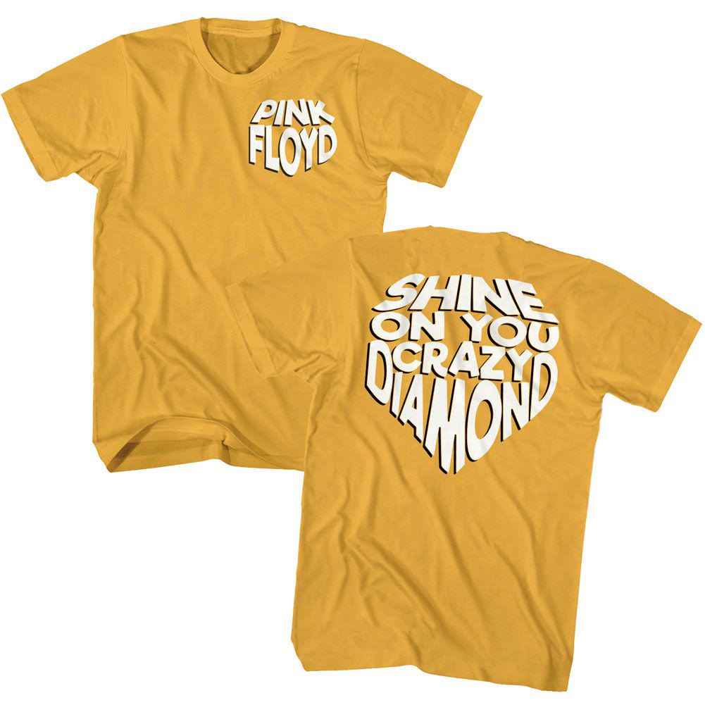 Pink Floyd T-Shirt: Shine On You Crazy Diamond, Gold Graphic Print