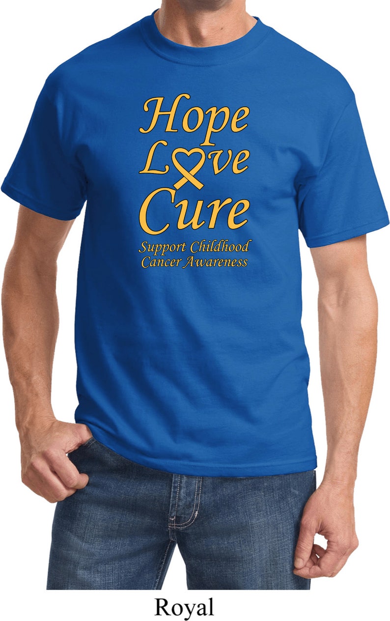 Hope Love Cure Support Childhood Cancer Awareness Tee T-Shirt CH-HLC-PC61 image 7