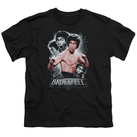 Bruce Lee Inner Fury Kid's Black T-Shirts | Etsy