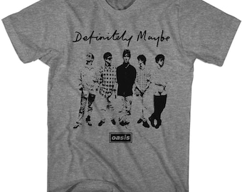 Oasis Definitely Maybe Group Sketched Logo Heather Grey Shirt - Etsy